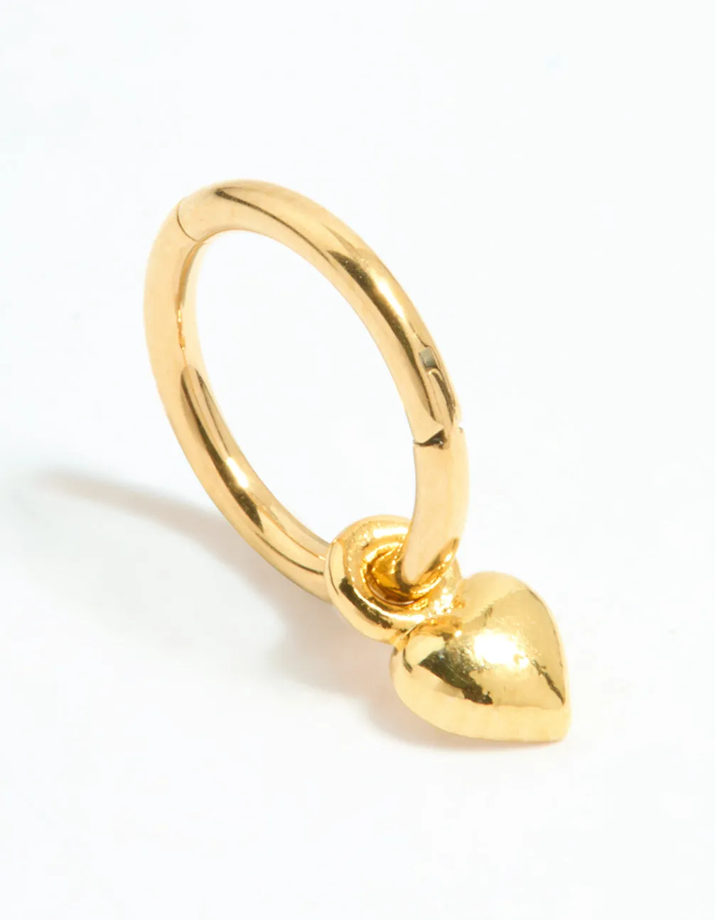 Big Ornament Gold Plated Surgical Steel Micro Heart Clicker