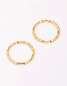 Beautiful Selection Artistic Item Gold Plated Surgical Steel Sleeper Earrings 12mm