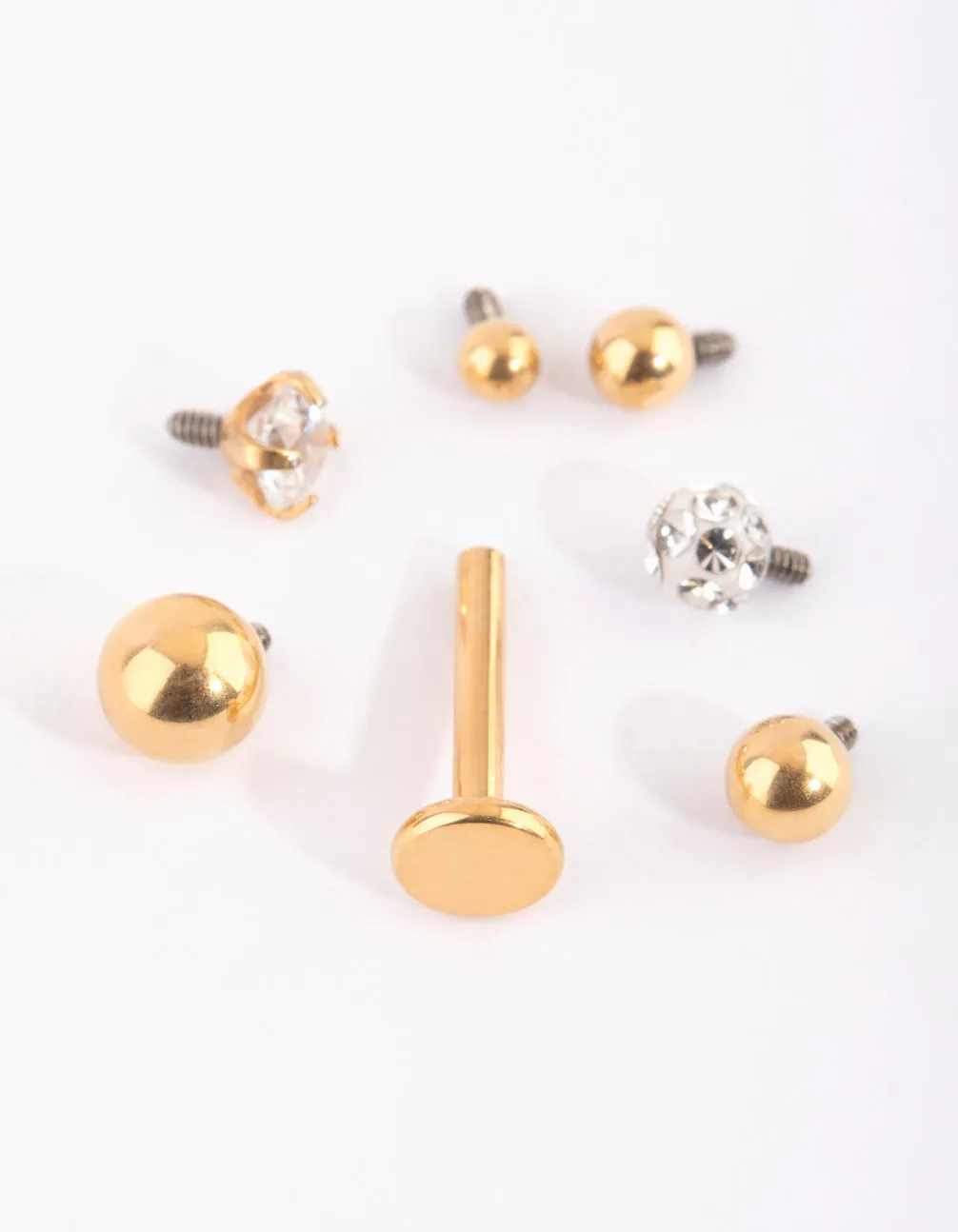 Charming Accessory simple design Gold Plated Titanium Flat Back 6-Pack