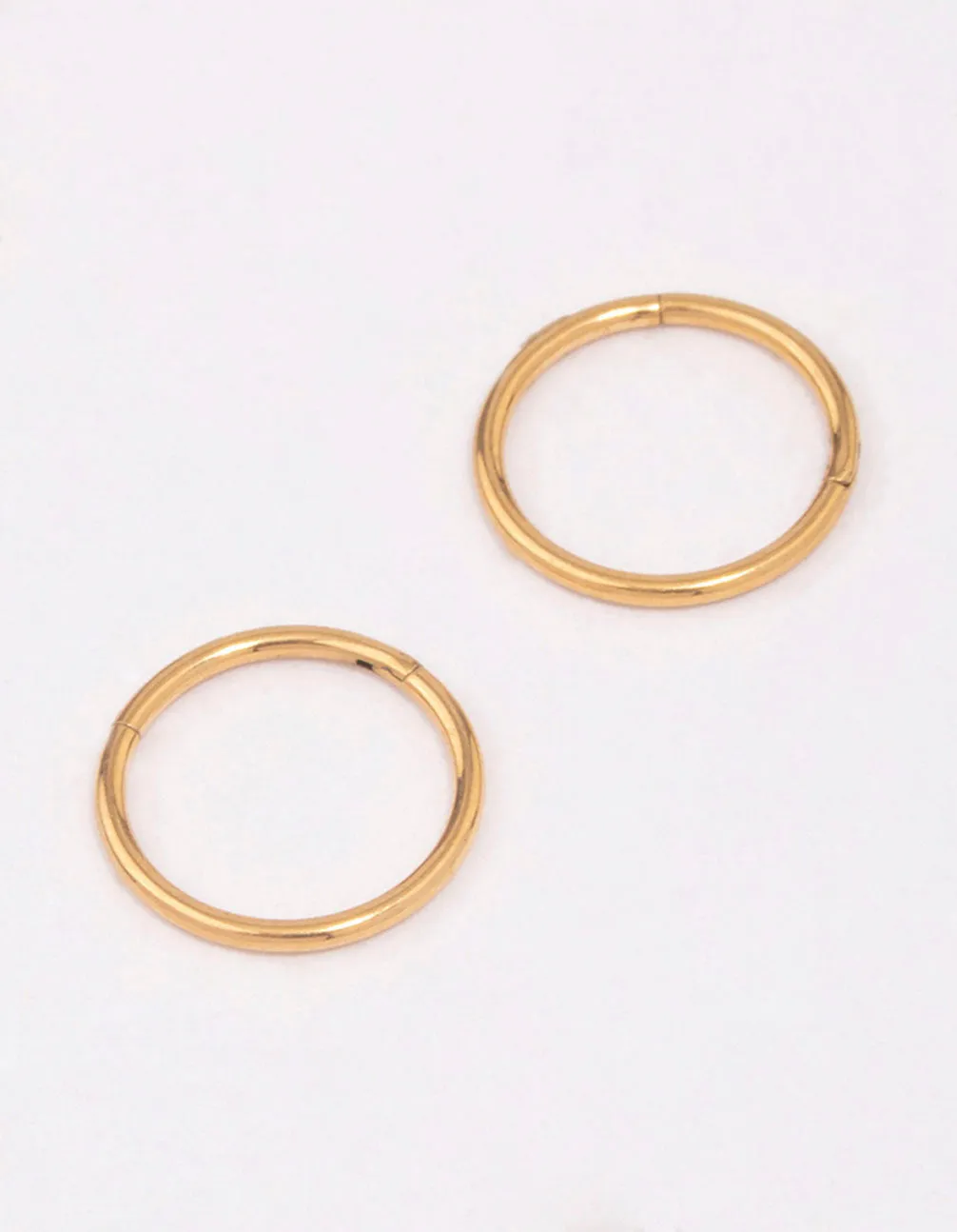 Circular Decoration Gold Plated Titanium Sleeper Earrings 8mm