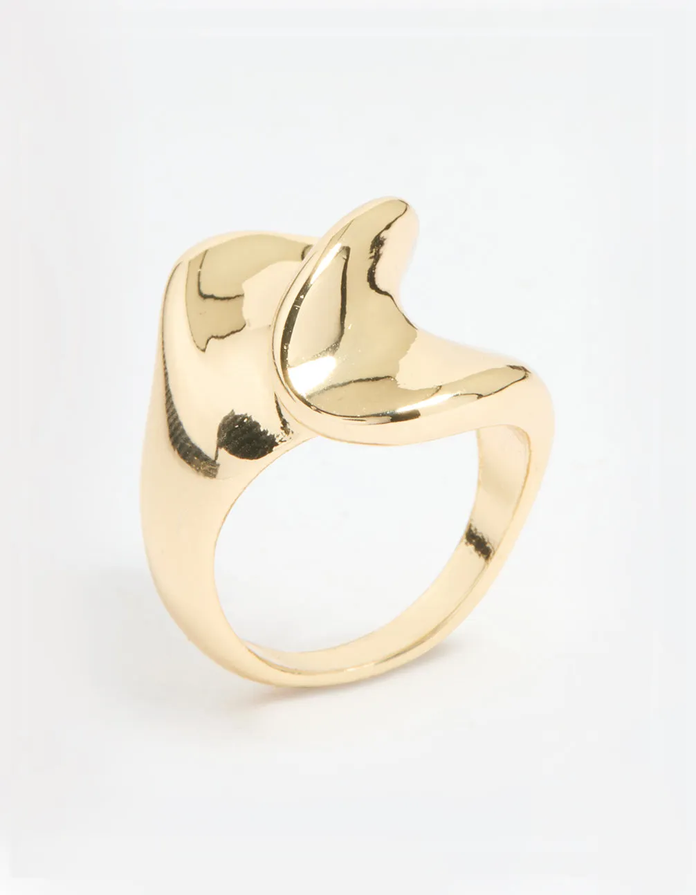 Gold Plated Twisted Oval Ring Hypoallergenic Expression Secure Accessory