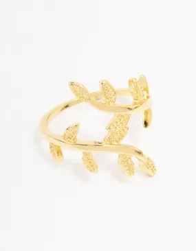 Gold Plated Vine Wrap Ring Balanced Geometry