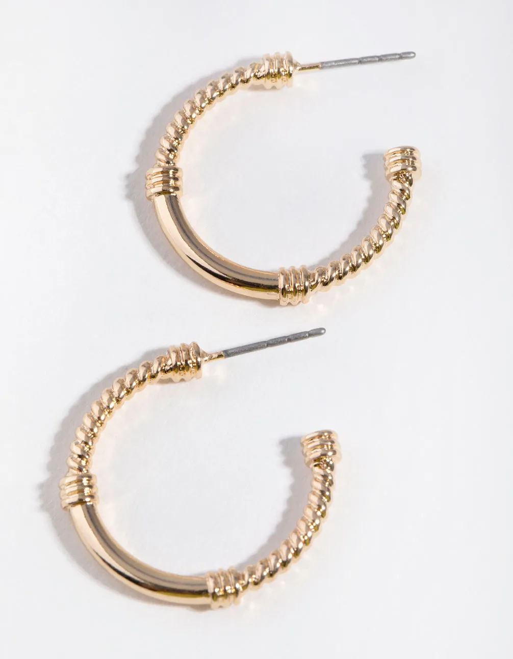Shiny Creation Tiny Item Gold Rope Hoop Earrings