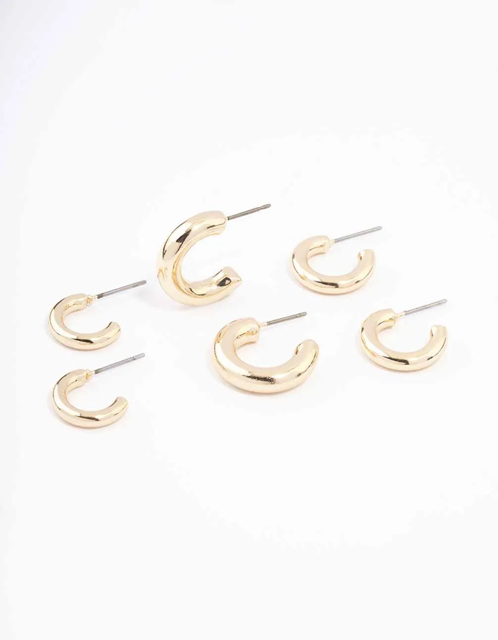 Star-Shaped Decoration Gold Simple Chunky Huggie Hoop Earrings