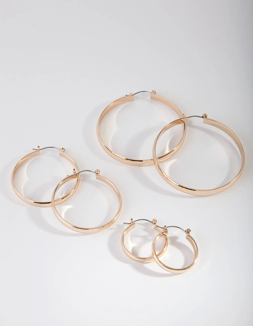 Gold Size Hoop Earring Pack Attractive Decoration