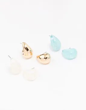 Gold Small Mixed Hoop Earrings 3-Pack Modern Choice