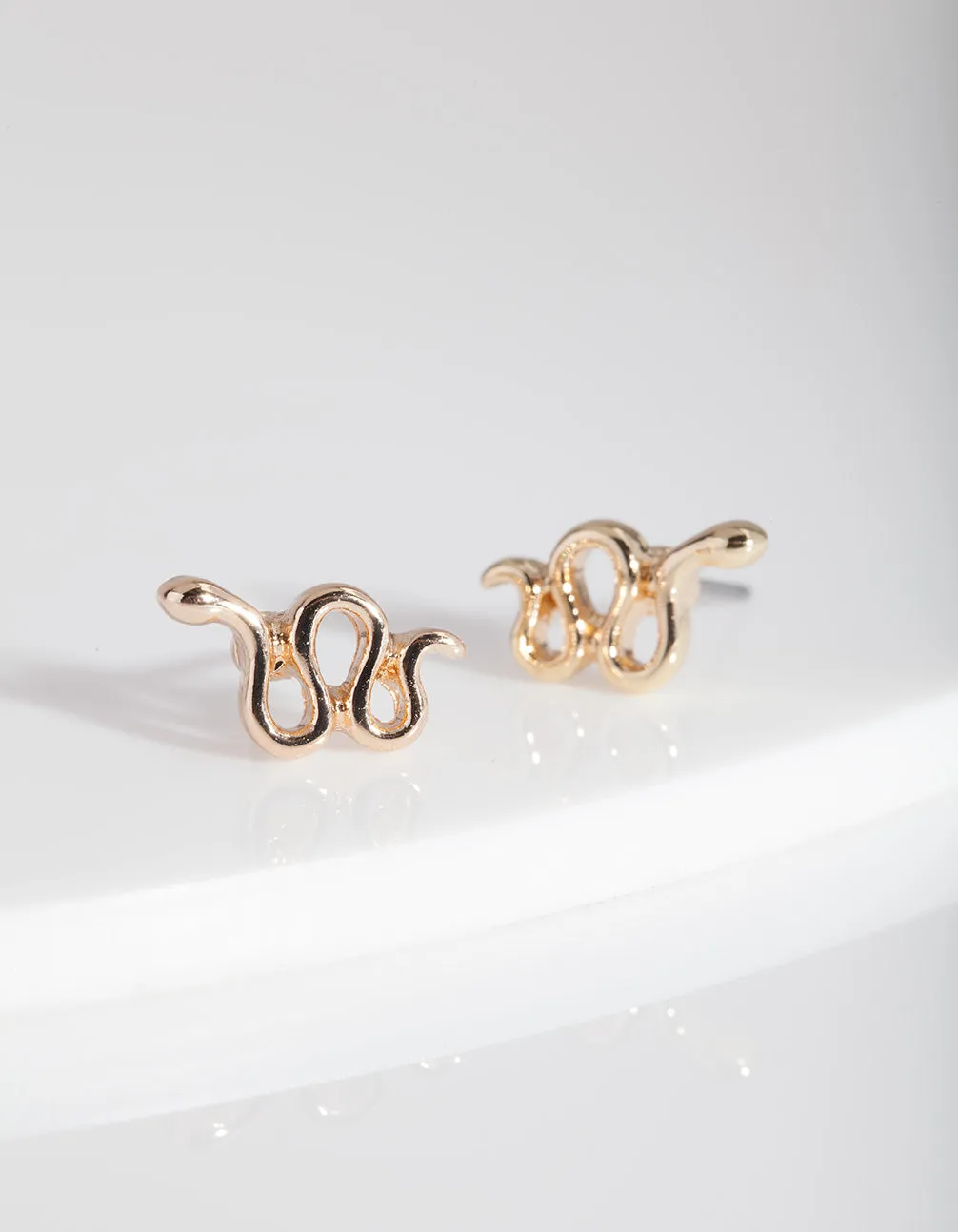 Gold Snake Stud Earrings Round Accessory