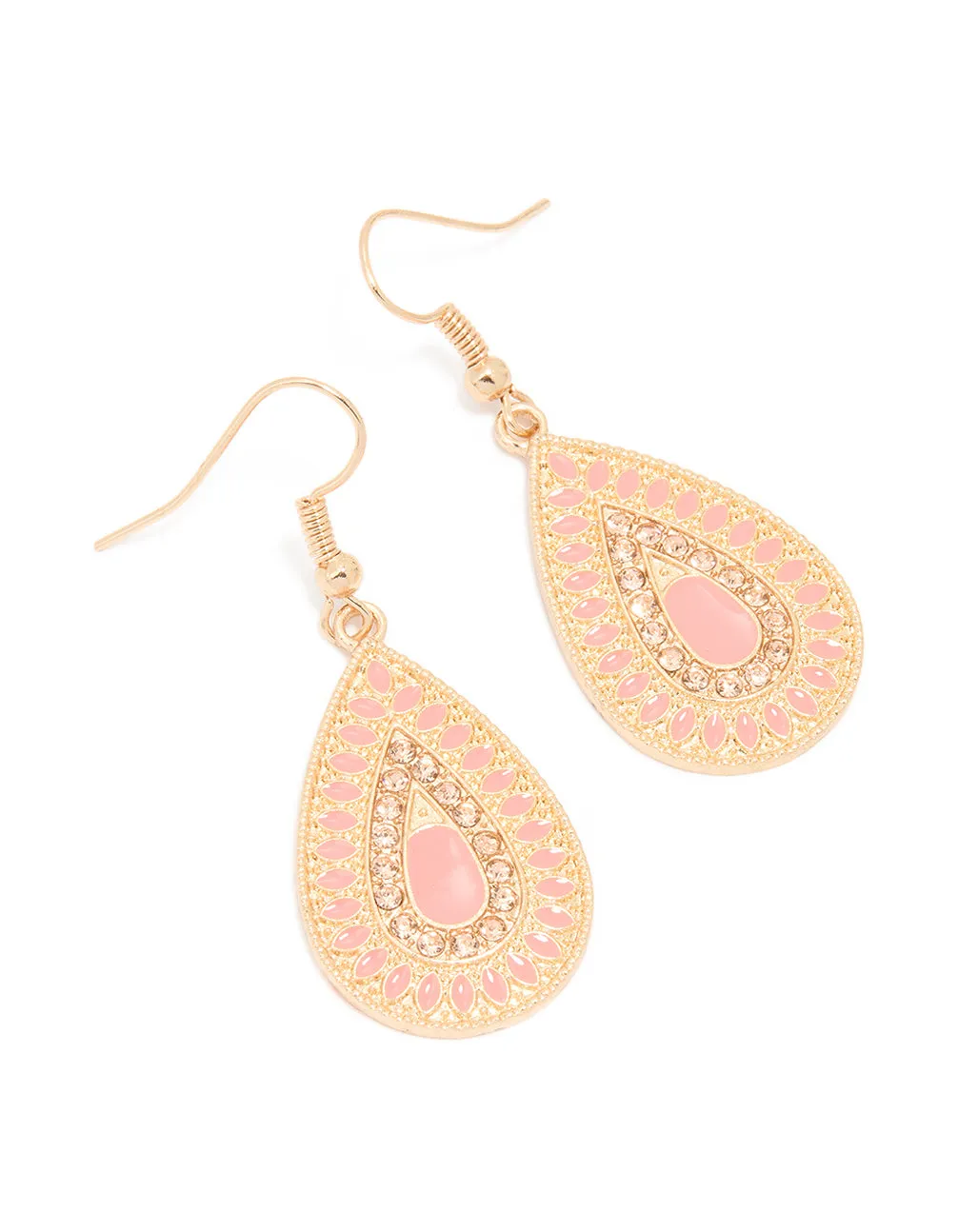 Polished Accessory Gold Textured Pear Drop Earrings