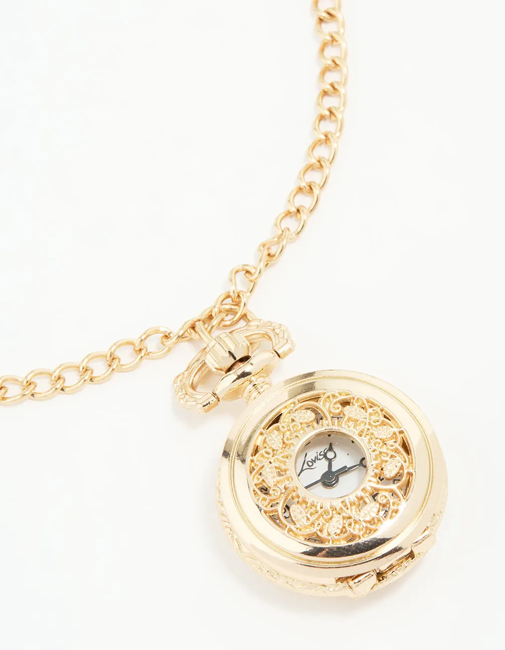 Artisan Item Gold Vintage Pocket Watch Necklace