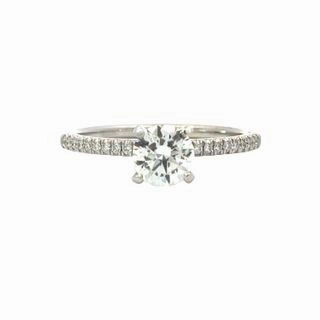 14 Karat White Gold Straight Engagement Ring (.81cttw) Seasonal Match