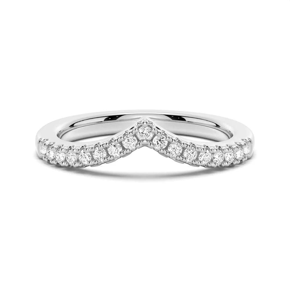 Unique Heart V Shaped Moissanite Wedding Band Luxury Object Economical Article