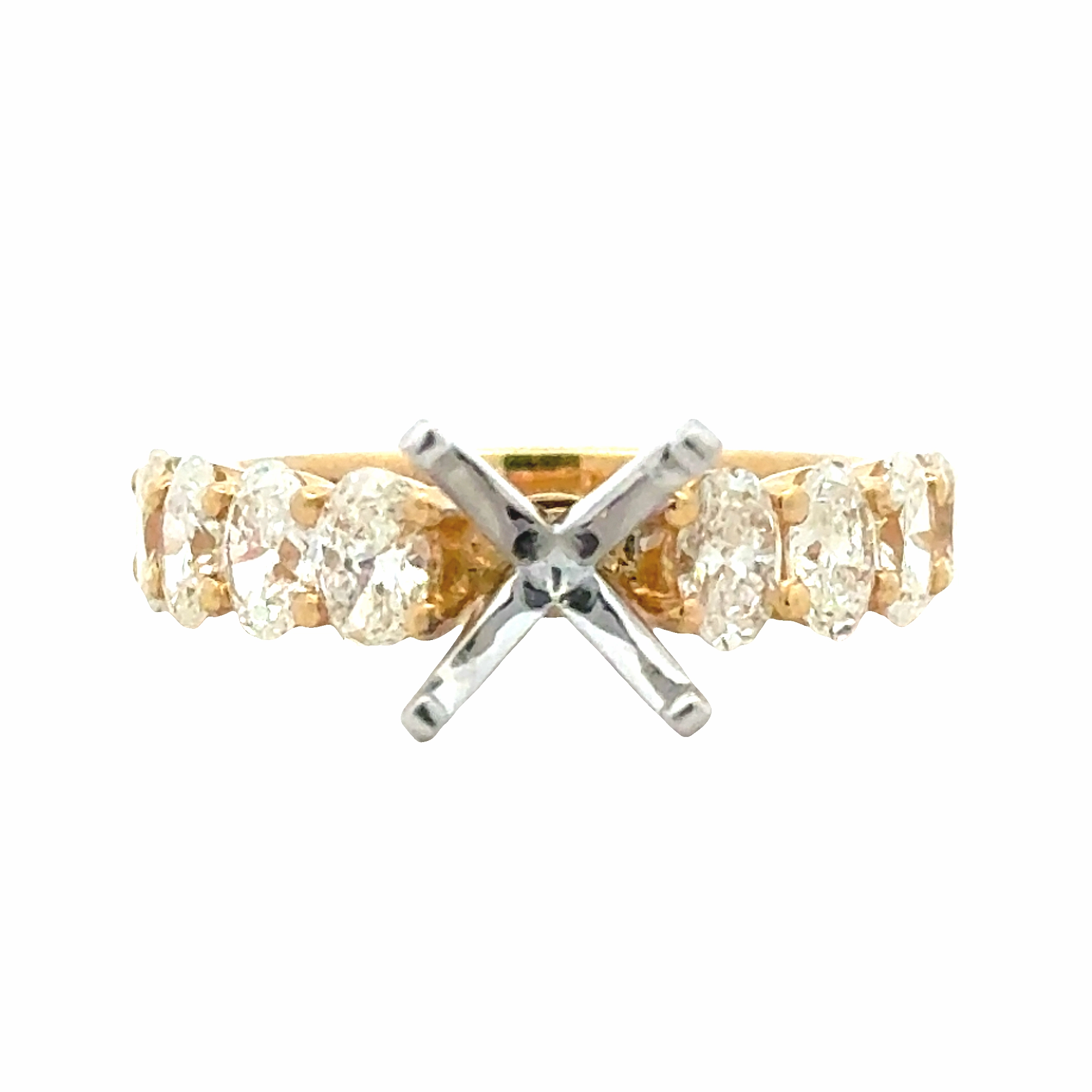 Clean Texture 18kyw Diamond Semi-Mount