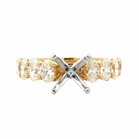 Clean Texture 18kyw Diamond Semi-Mount