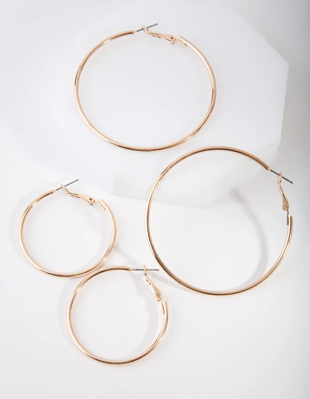Festive Accessory Minimalist Feature Gold Mixed Hoop Earring Pack