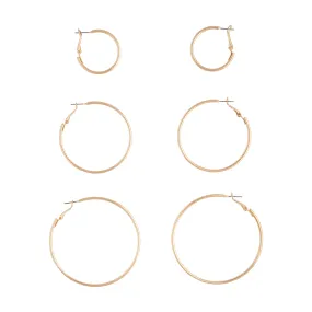 Gold Sleeper Round Hoop Earring Pack Modern Jewelry Miniature Embellishment
