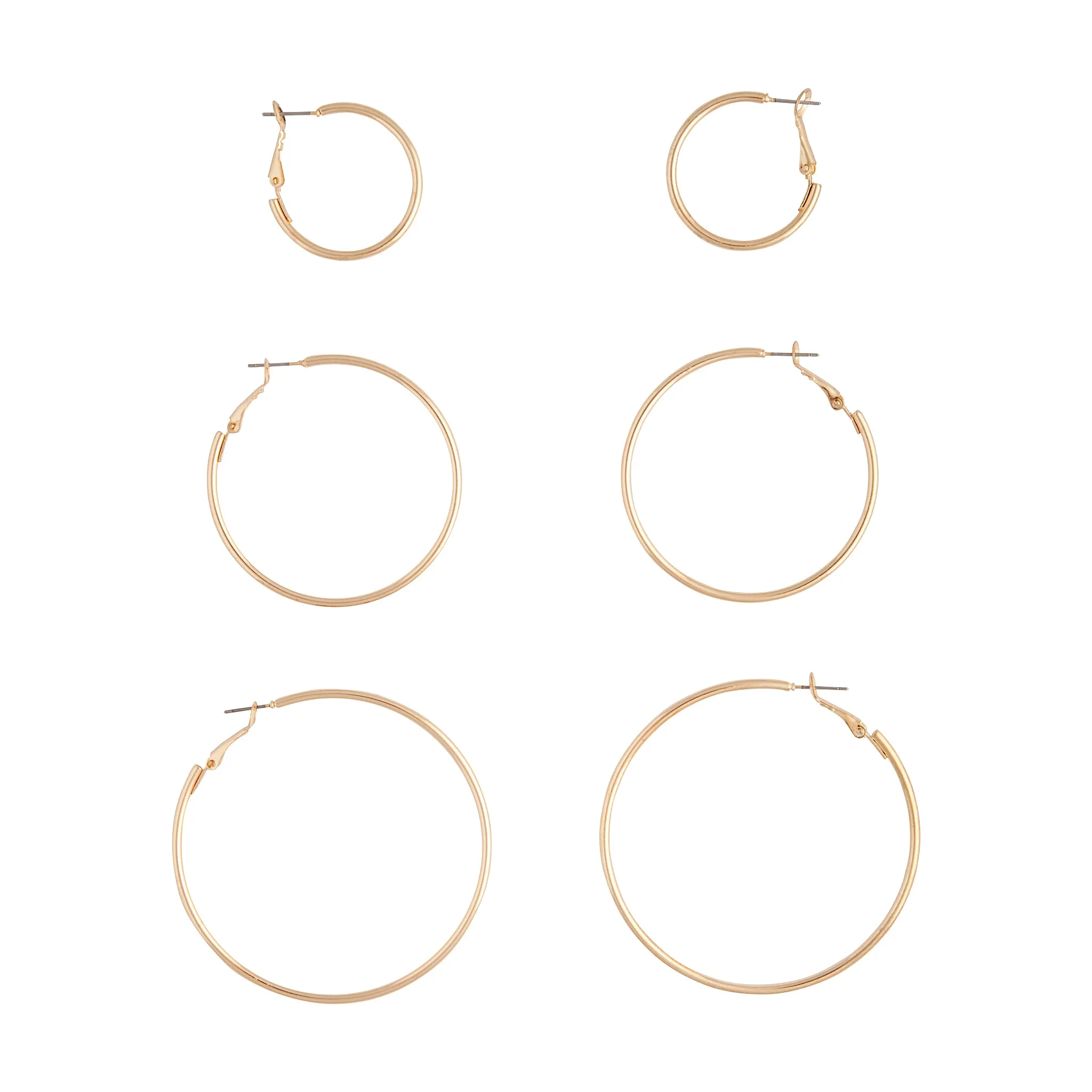 Vintage Option Gold Sleeper Round Hoop Earring Pack