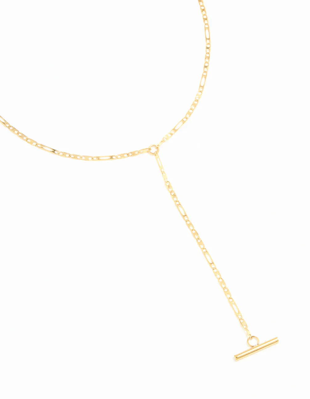 Daily Look Waterproof Gold Plated Stainless Steel T-Bar Necklace