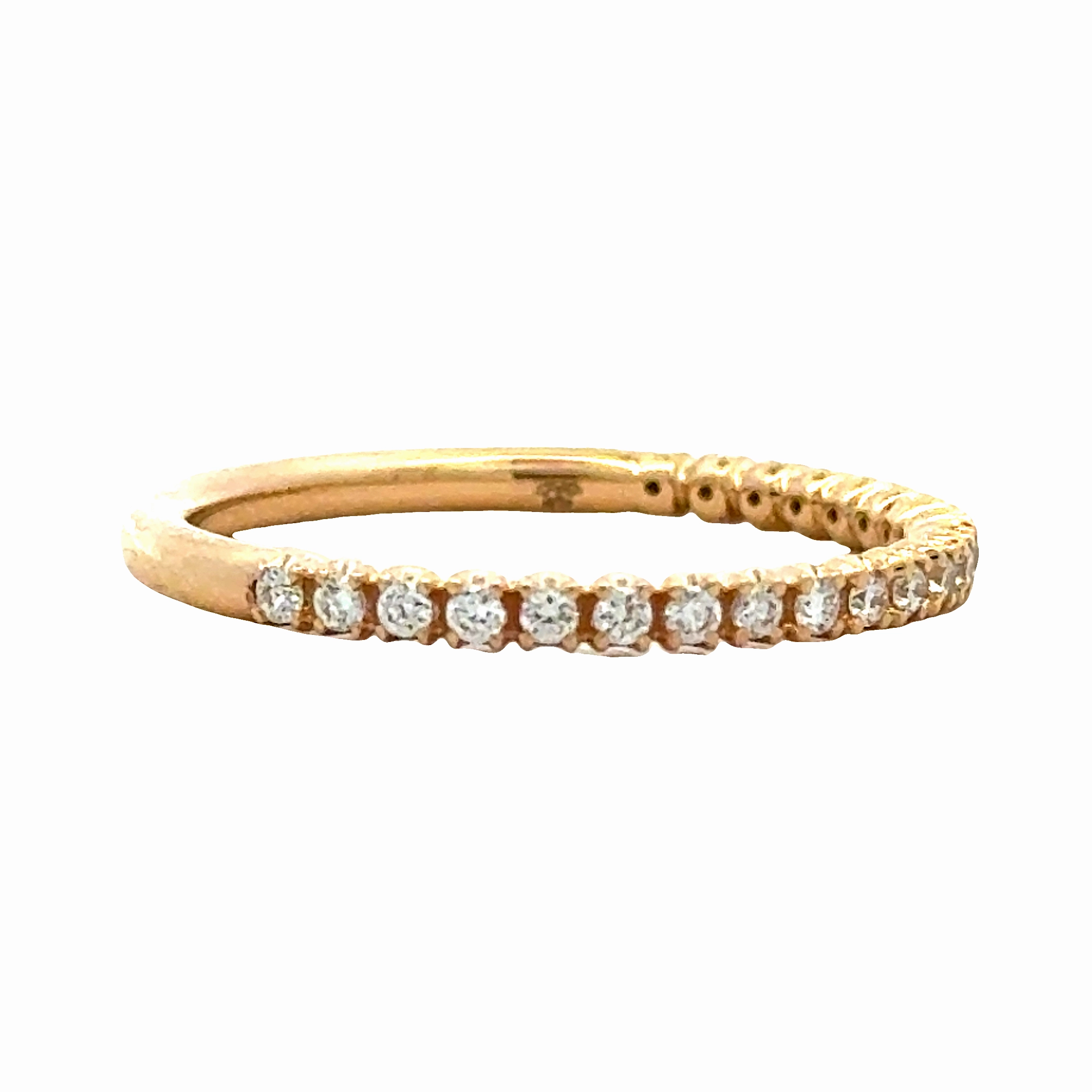Stylish Twist Glam Mode 14KY Diamond Wedding Band (0.22cttw)