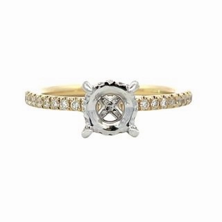 Refined Light Refined Jewelry 14K Yellow Gold Round Diamond Semi Mount