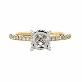 Refined Light Refined Jewelry 14K Yellow Gold Round Diamond Semi Mount