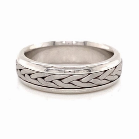 Band/Mens/ Precious metal Vintage Detail Dainty Design