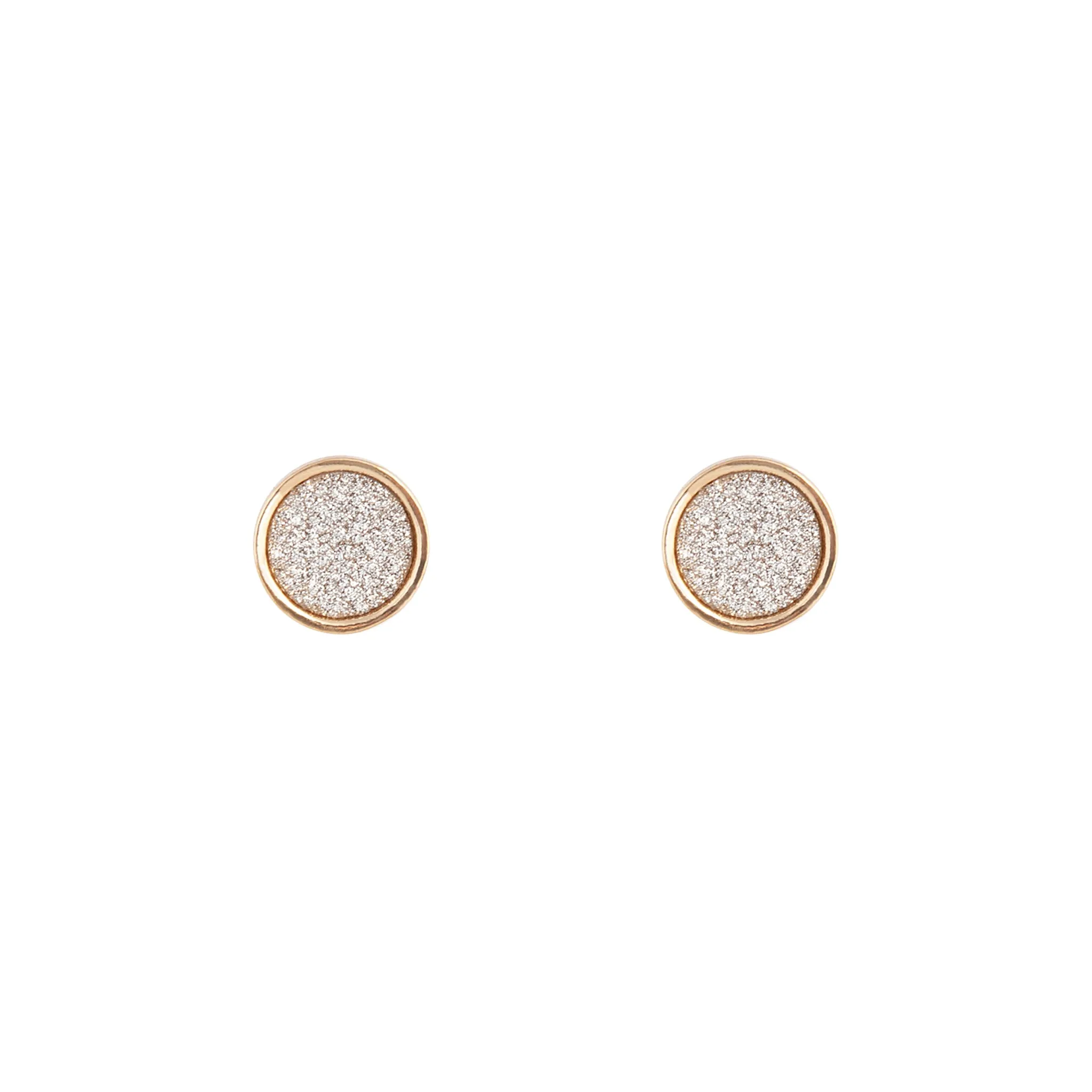 Round Glitter Stud Earrings Holiday Jewelry