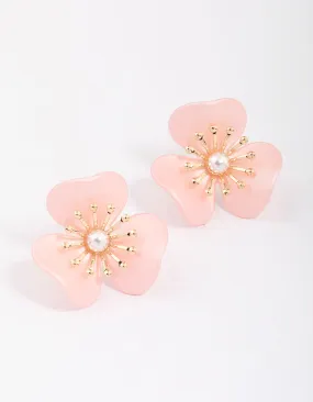 Green Coated Petal Drop Earrings Premium Element Lightweight Appearance