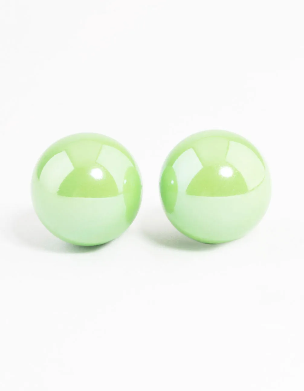 Party Trinket Delicate Adornment Green Shiny Ball Stud Earrings