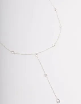 Fashion highlight Silver Plated Diamante Lariat Y-Necklace
