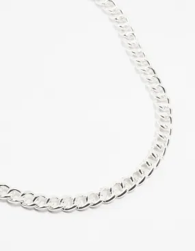 Silver Plated Curb Chain necklace Autumn Present Often Adornment
