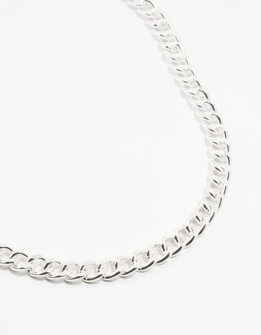 Silver Plated Curb Chain necklace Autumn Present Often Adornment