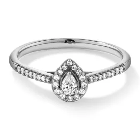 Bold Creation Halo Pear Shaped Lab Grown Diamond Promise Ring