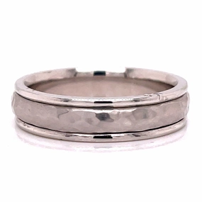 HAMMERED BAND WITH HIGH POLISH SHOULDERS Custom Styling Glistening Piece