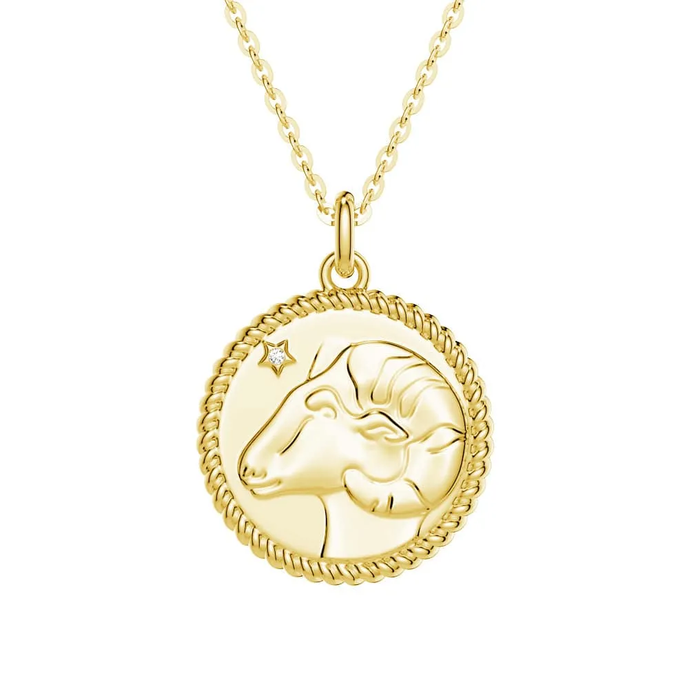 Aries Constellation Lab Grown Diamond Birthstone Pendant Necklace Young Girl