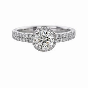 14K WHITE GOLD HALO RING 1.45CT TW Stylish Sparkle Clean Vibe