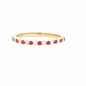 Diamond and Ruby Stackable Band Understated Fit