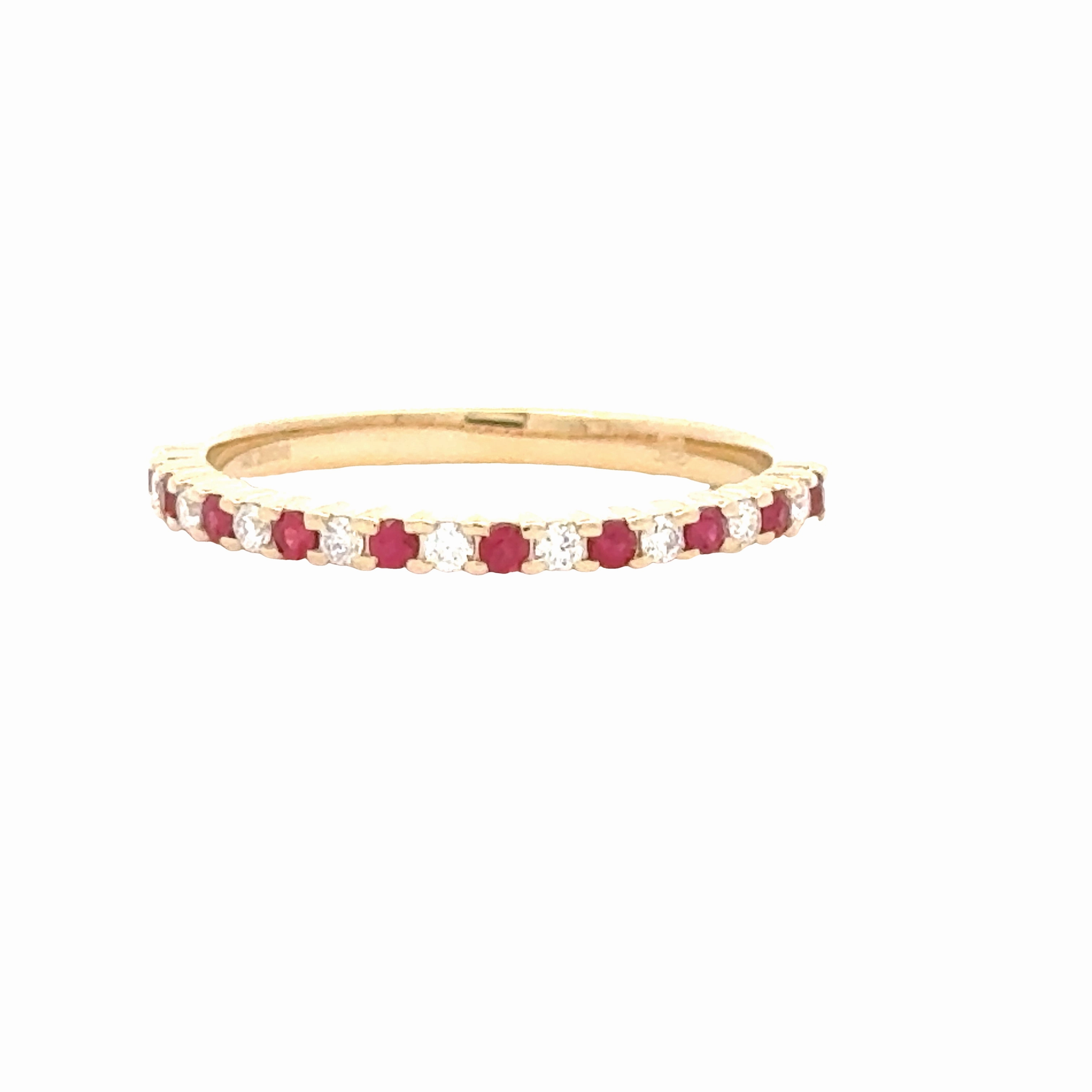 Diamond and Ruby Stackable Band Understated Fit