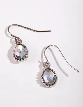 Petrol Effect Teardrop Earrings Metallic Accessory