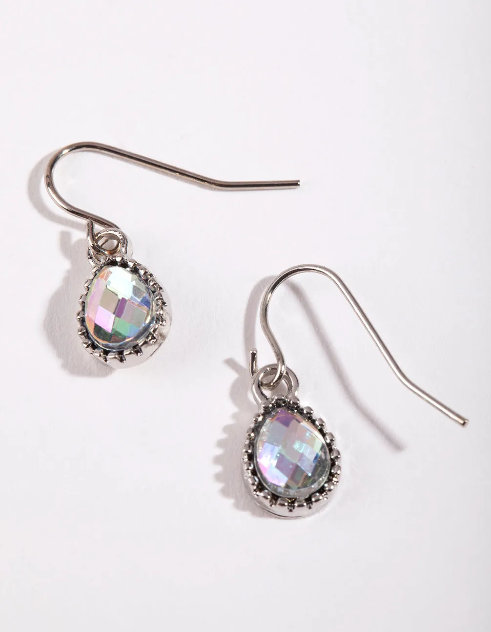 Petrol Effect Teardrop Earrings Metallic Accessory