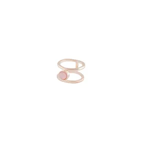 Rose Gold Double Band Centre Stone Ring everyday elegance Luxury Touch