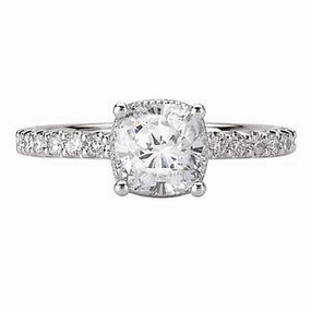 HIDDEN HALO SETTING WITH DIAMONDS DOWN THE SHANK (0.31CTTW) Opulent Gem Fashion Look