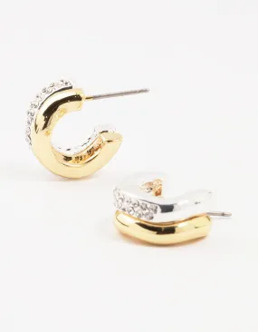 Cubic Zirconia & Clean Wave Hoop Earrings Refined Choice Handsome Adornment