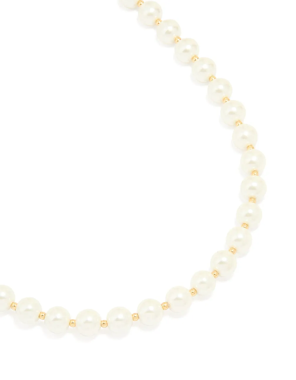 Birthday Pick Gold Plated Pearl & Ball Alternating Necklace
