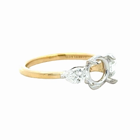 Date Fit 14k two-tone 3-Stone Semi-Mount