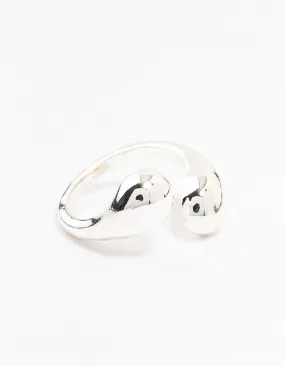 Silver Plated Sphere Wrapped Ring Romantic Work