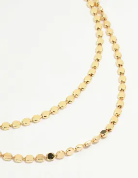 Gold Plated Disc Chain Layered Necklace Stylish Days Fashion Mix