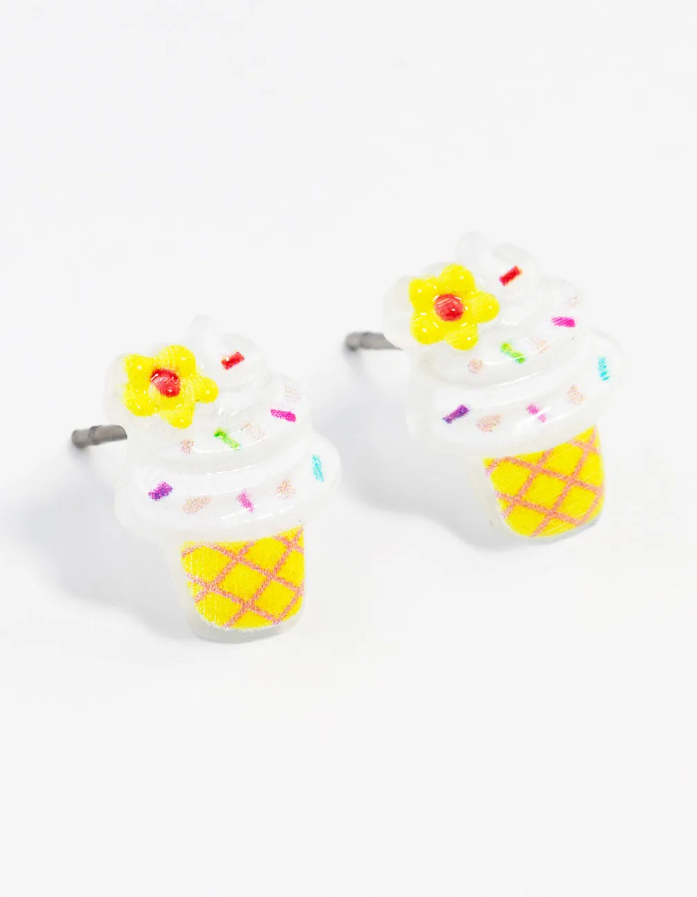Ice cream Cone Stud Earrings Minimalist Accent