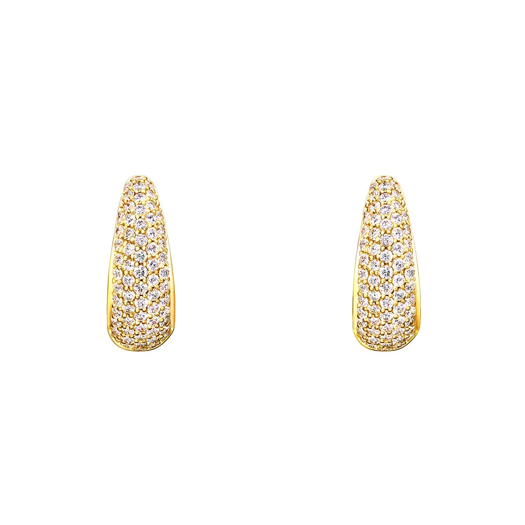 Lightweight Essential Bold Pave Moissanite Huggie Hoop Earrings