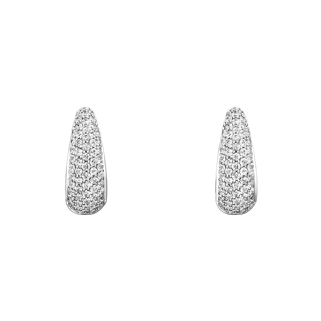Bold Pave Moissanite Huggie Hoop Earrings Comfortable Aesthetic