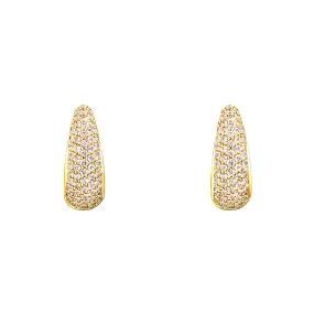 Lightweight Essential Bold Pave Moissanite Huggie Hoop Earrings